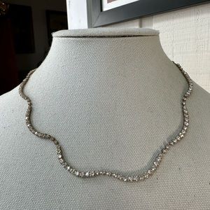 Older unique scalloped edge rhinestones necklace
